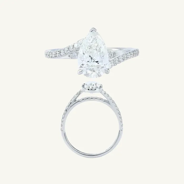 טבעת סוליטר | בשיבוץ אבן טיפה | 1.8 CT