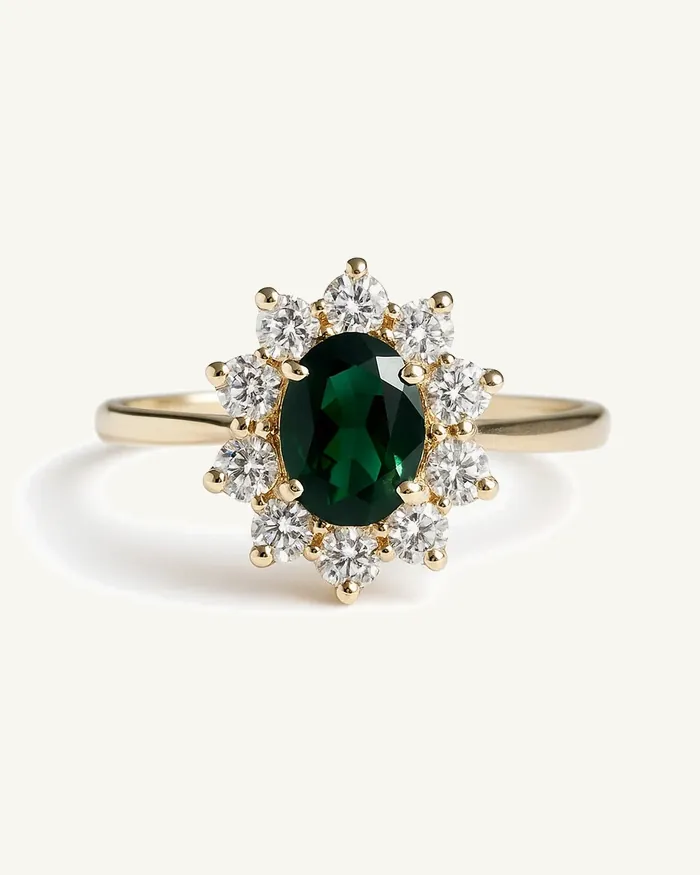 Кольцо Emerald Halo