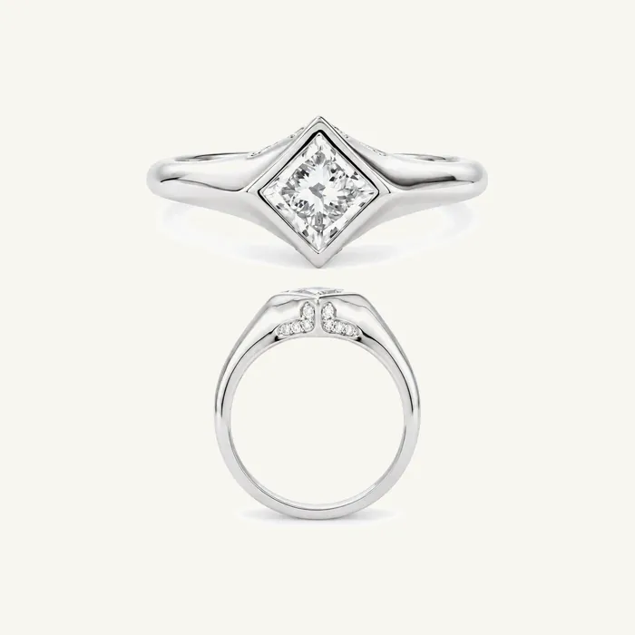 טבעת סוליטר | בשיבוץ אבן מרכזית פרינסס | 1.13 CT — תמונת סטודיו