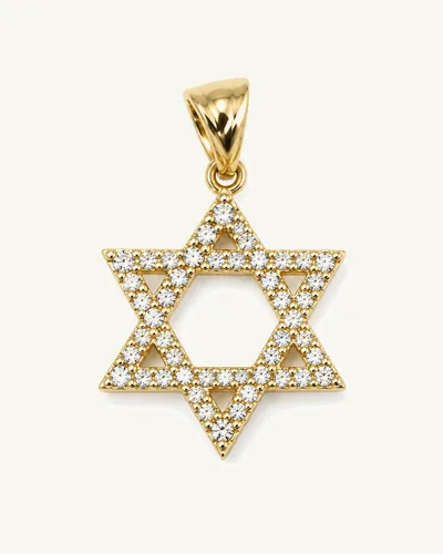 תליון מגן דוד משובץ מזהב צהוב 14 קראט